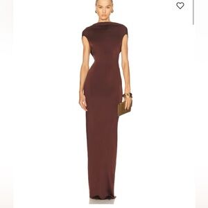 Victoria Beckham Jersey Brown Maxi Dress